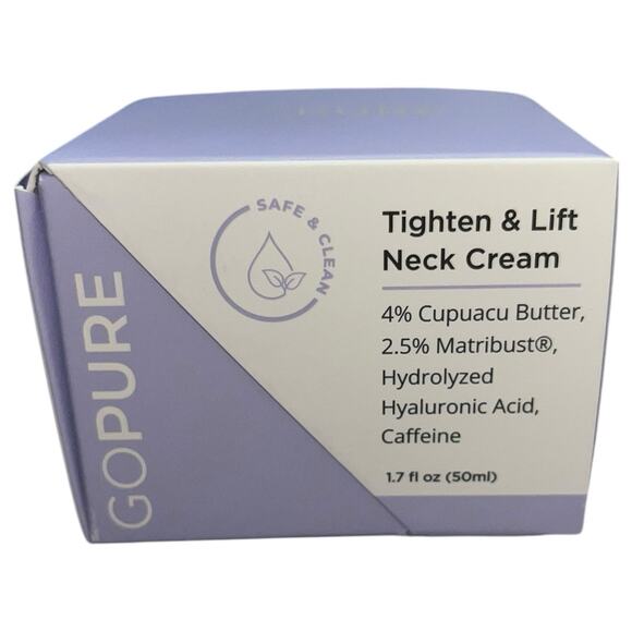 GoPure Tighten And Lift Neck Cream Anti Aging Wrinkle Firming 1.7 oz Full New - Picture 4 of 7